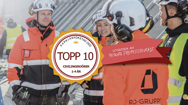 RO-Gruppen utsedda till ”Topp 10 arbetsgivare” bland unga civilingenjörer
