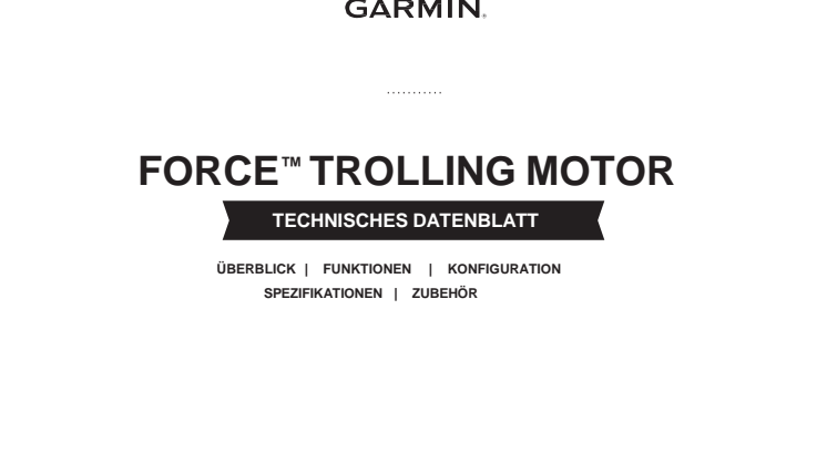 Datenblatt Garmin Force Trolling Motor