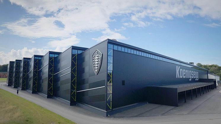 Bild: Koenigseggs nya fabrik i Ängelholm. Foto: Marcus Rubin