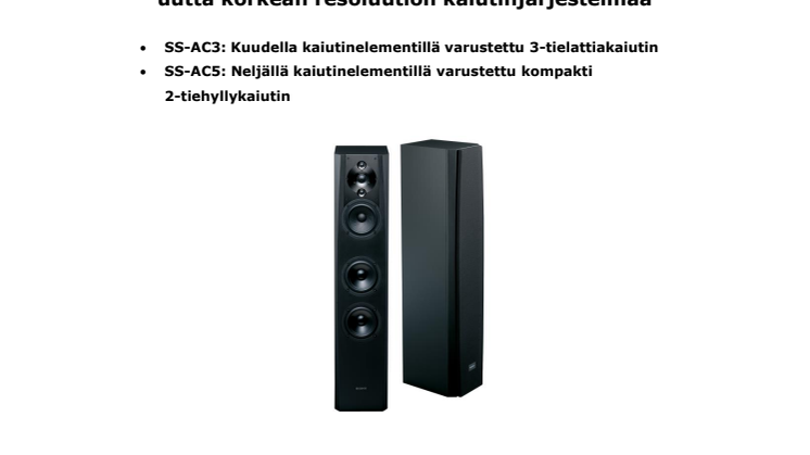 Yksityiskohdista ei voi erehtyä: Sony esittelee kaksi uutta korkean resoluution kaiutinjärjestelmää