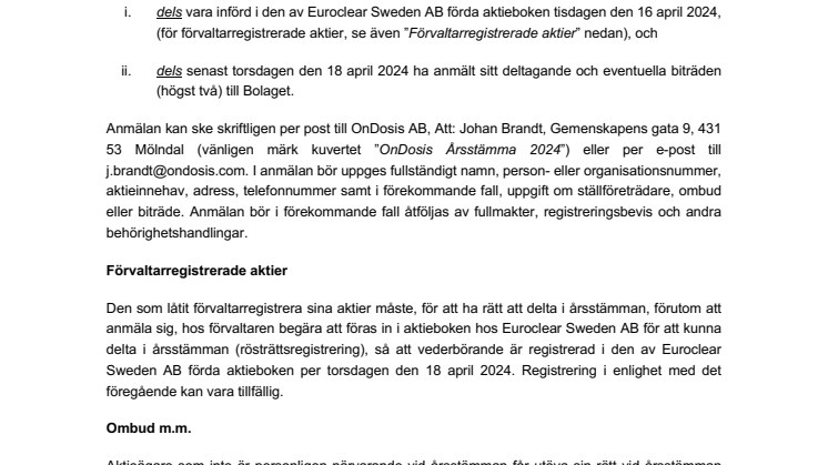 Kallelse årsstämma 2024 - OnDosis AB (publ) 240328.pdf