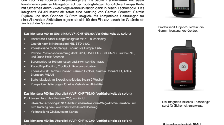Garmin PM Montana 700-Serie