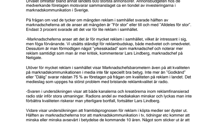 För mycket reklam i samhället