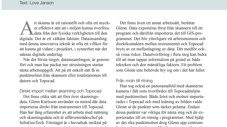 Lättare hantering av punktmolnet med modulen för InfraGeoTech