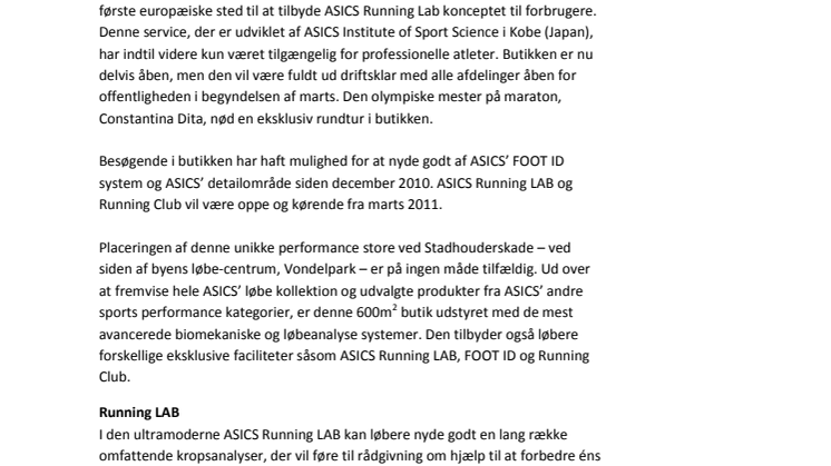 ASICS åbner dets ultramoderne Flagship Store i Amsterdam