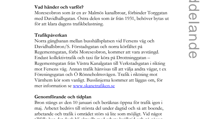 Morescobron stängs av