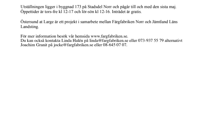 Välkommna till Utställning av projektet Östersund At Large