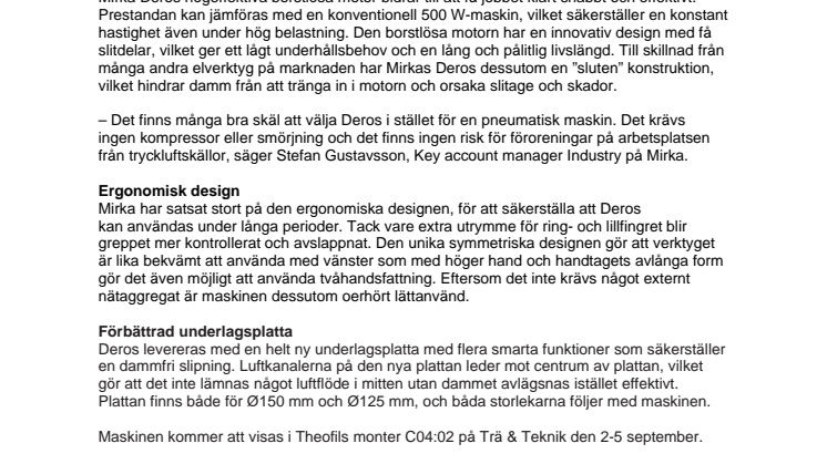 Dammfri slipning i en klass för sig