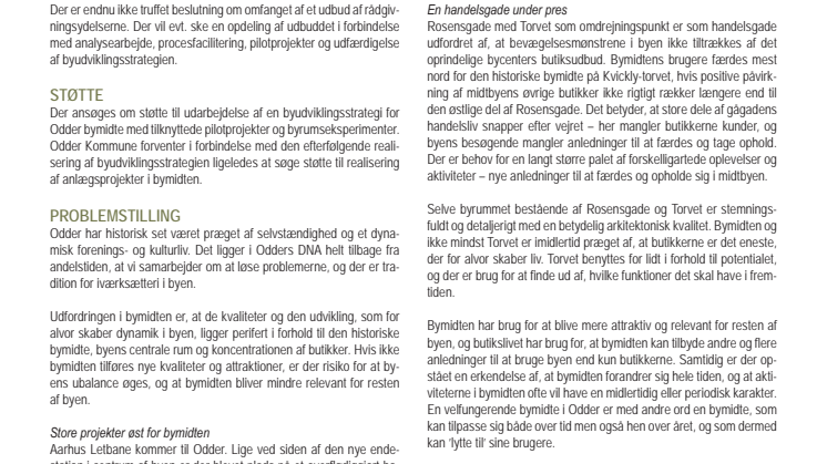 Ansøgning: Kickstart til byudvikling for Odder
