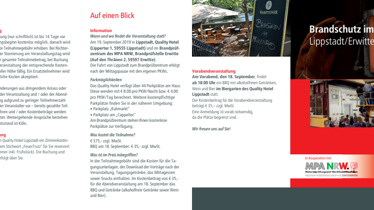 Flyer "Brandschutz im Brennpunkt 2019"