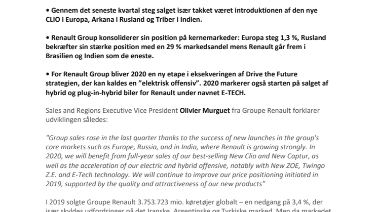 Renaults globale salgsresultat 2019
