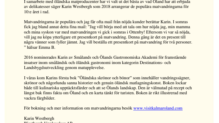 Populära matvandringar på Öland firar 10-årsjubileum!