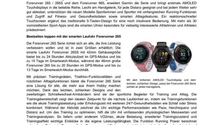 Datenblatt_Garmin_DE_Forerunner 265_Forerunner 265 S_Forerunner 965
