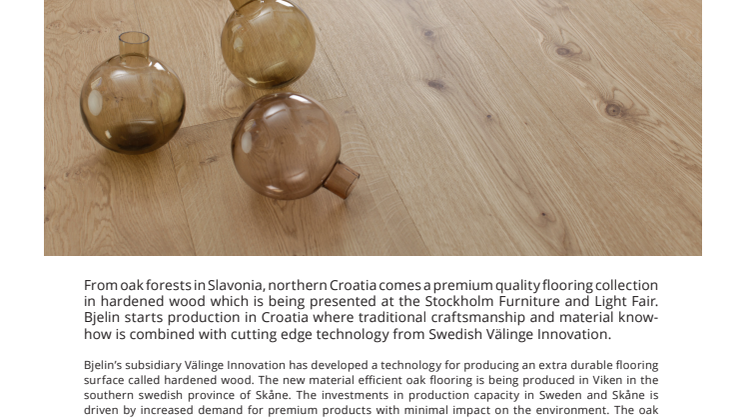 Bjelin introduces wide board oak flooring