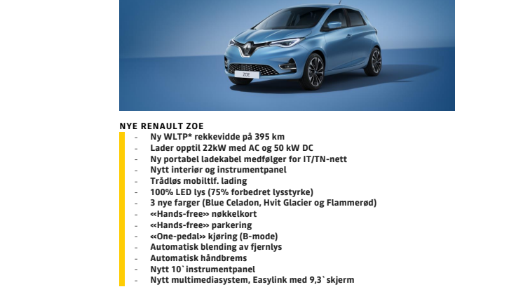 395 KM. WLTP* REKKEVIDDE PÅ RENAULT ZOE!