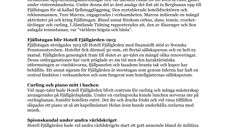 Från fjällstuga till hotell –  anrika Fjällgården i Åre fyller 100 år