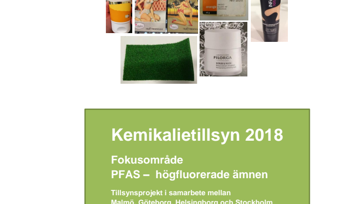 Rapport: Kemikalietillsyn 2018 - fokusområde PFAS