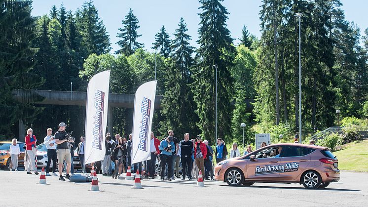 Fra pressekonferansen hvor Ford Motor Norge og forsikringsselskapet If lanserer et unikt opplæromgsprogram for unge sjåfører Ford Driving Skills for Life