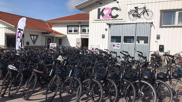 Elcyklarna som lånades av invånarna under projektet, cyklarna är av märket Ecoride Ambassador.