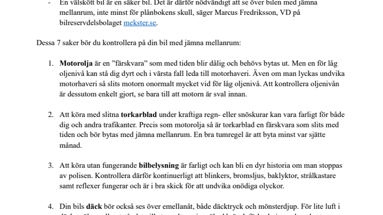 6 saker du bör kontrollera på din bil regelbundet 