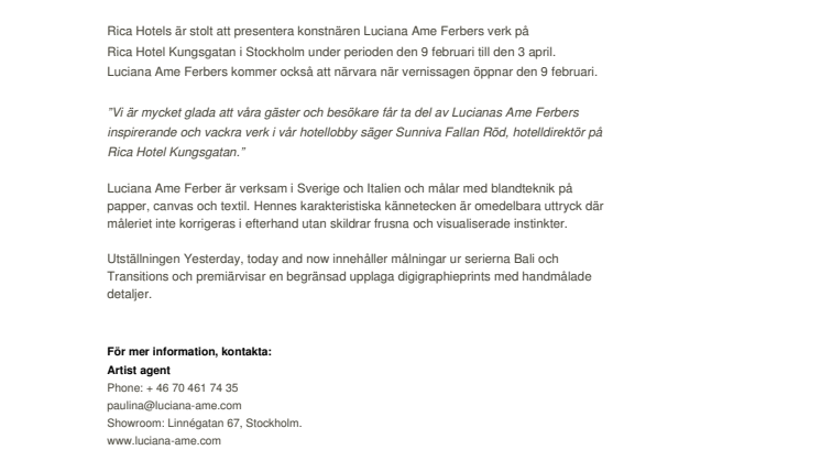 Luciana Ame Ferber presenterar Yesterday, today and now 