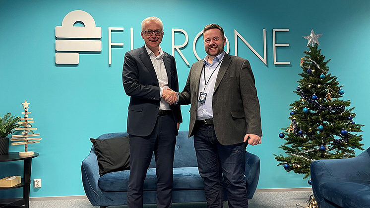 Fra venstre: Jarl Øverby, CEO NetNordic Group og Markus Alkio, CEO Fiarone