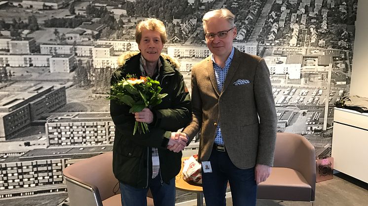 Conny Wildh och Finnvedsbostäders VD, Mikael Nordholm. 