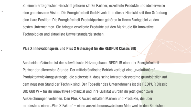 Plus X Award – zwei Preise für die REDPUR Classic BIO