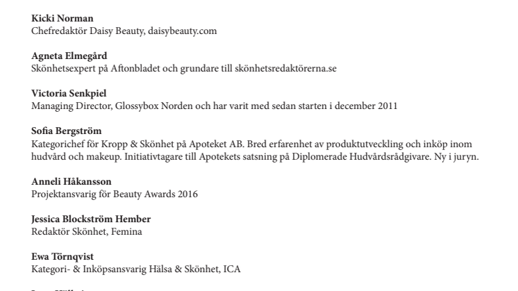 SBCA 2016 årets jury
