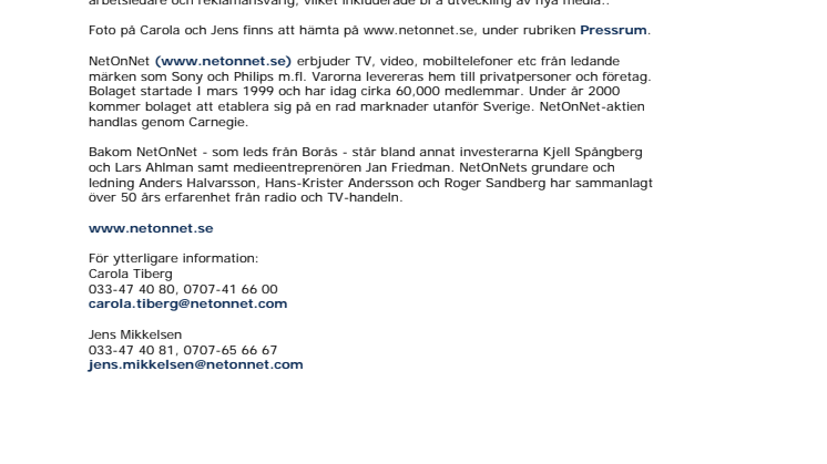 Två nya krafter till NetOnNet