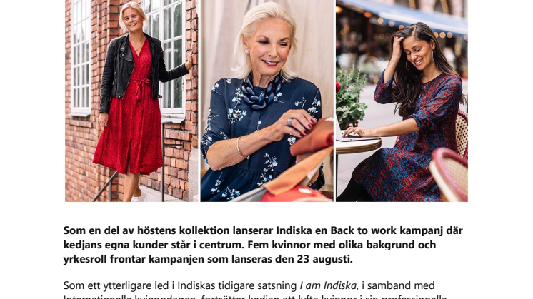 Indiska lanserar Back to work-kampanj med kunder som modeller