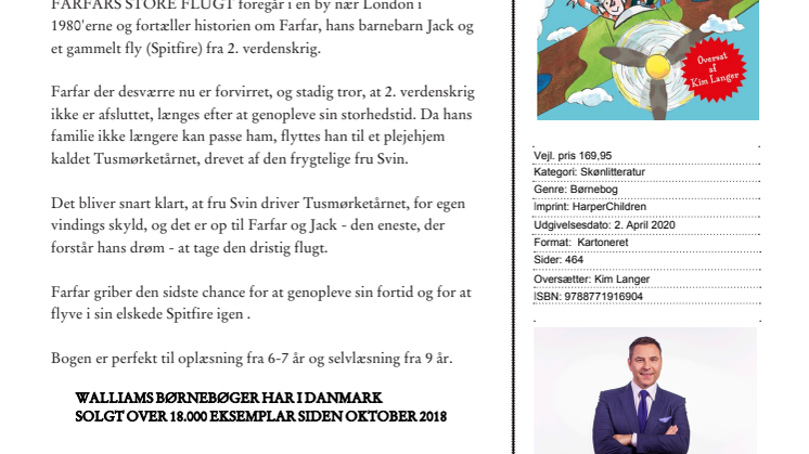 Nyhed på vej fra HarperCollins: FARFARS STORE FLUGT af David Walliams 