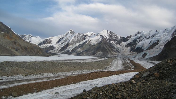 Rock debris cover on glaciers in the Alaska Range
