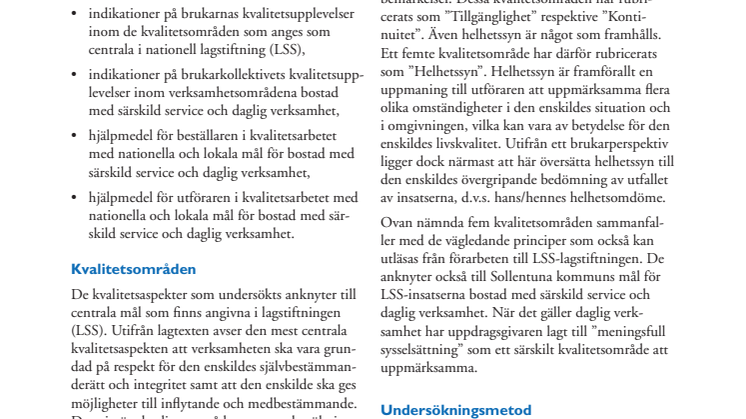 Sammanfattning av Kvalitetsbarometern LSS