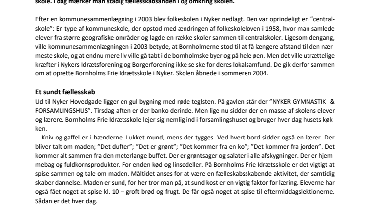 Portræt af en skole: Bornholms Frie Idrætsskole er fællesskab og bevægelse