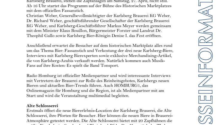 Karlsberg Brauerei feiert vierte Homburger Braunacht