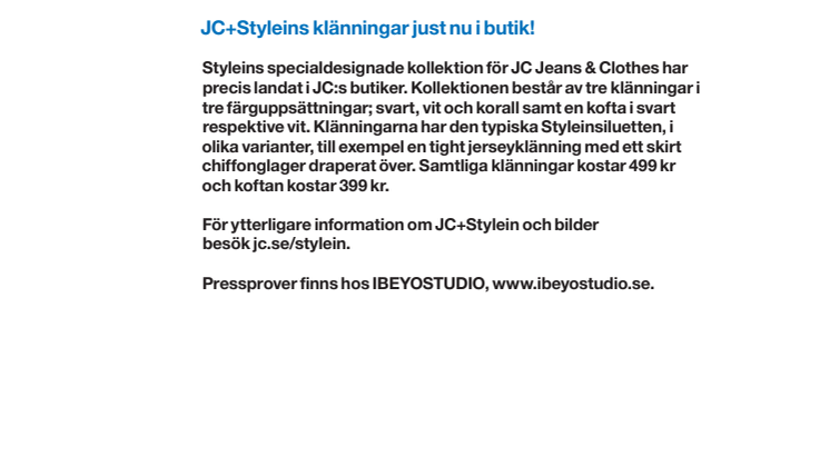 JC+Stylein's klänningar just nu i butik!