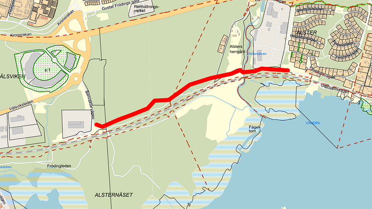 Sträcka över röjning Välsviken-Alster