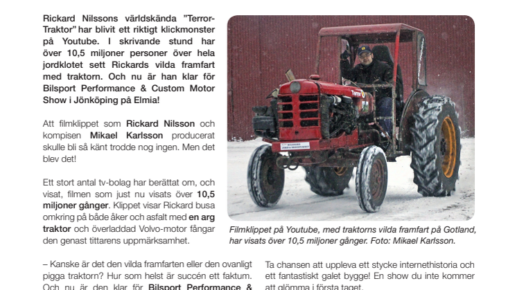Terror-Traktorn från Gotland till Bilsport Performance & Custom Motor Show