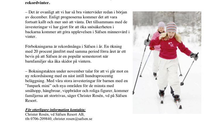 7,5 km längdspår öppna i Säfsen