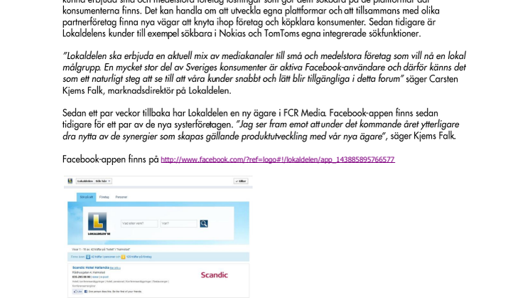Lokaldelen gör sina kunder sökbara på Facebook