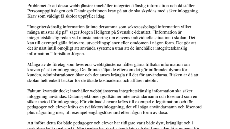 Skolor följer inte Personuppgiftslagen (PuL)