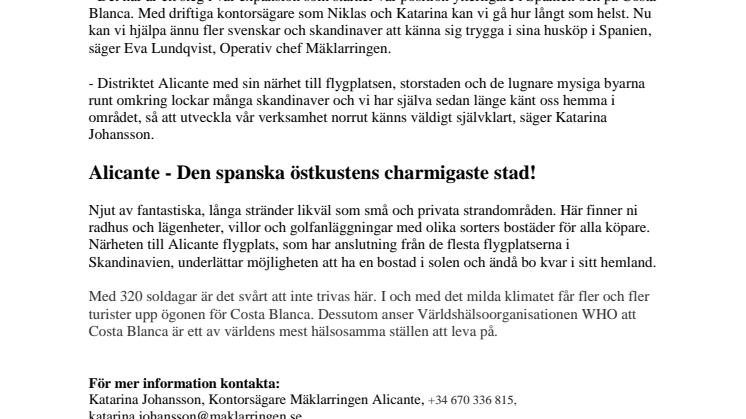 Mäklarringen expanderar ytterligare i Spanien