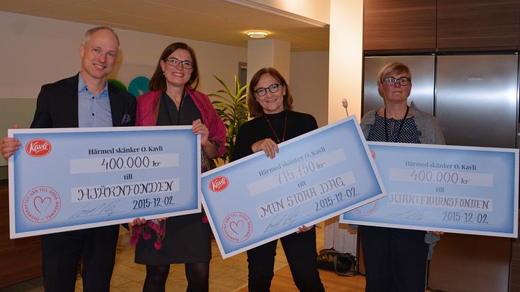Kavli delar ut 1,5 miljoner kronor till välgörande ändamål