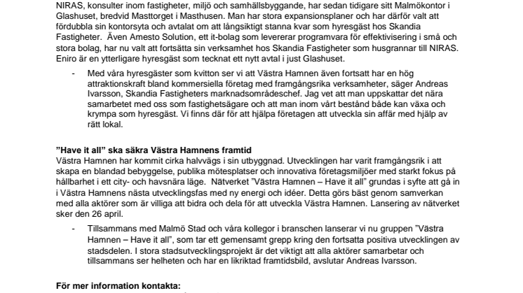 Blomstrande företagsklimat och ”Have it all” i Västra Hamnen 