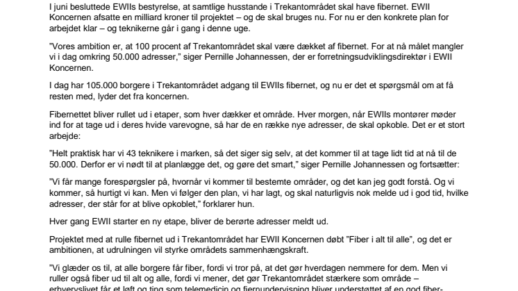 Nu skal der bruges en milliard til fibernet