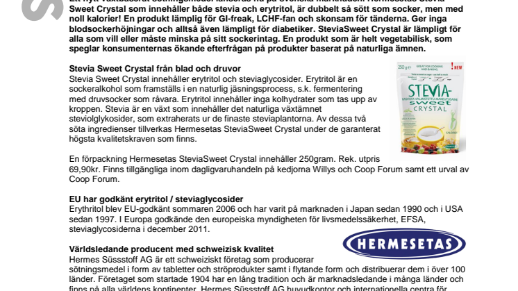 Ny Stevia produkt på marknaden!