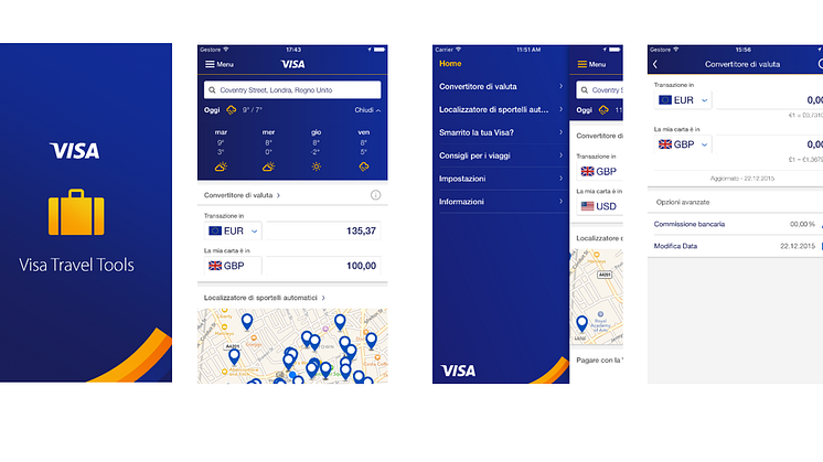 Visa Europe rinnova la sua app “Visa Travel Tools”  per viaggiare senza pensieri ovunque siate nel mondo