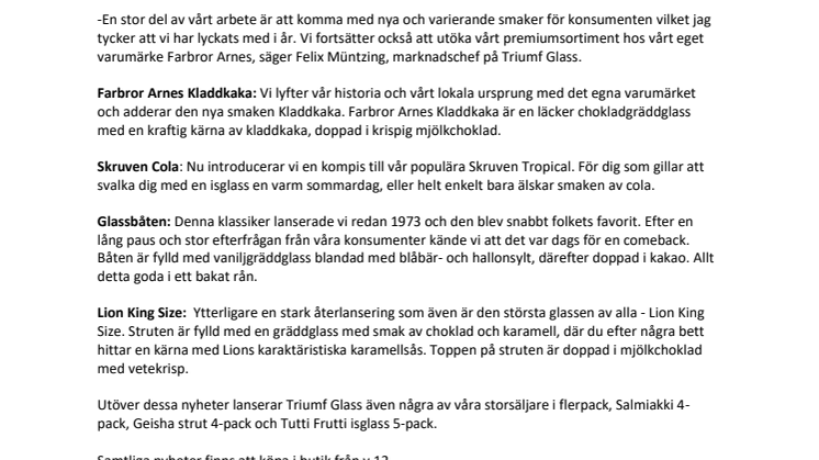 Årets triumfnyheter på glasskartan är här