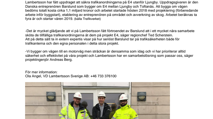 Lambertsson säkrar projekt på E4